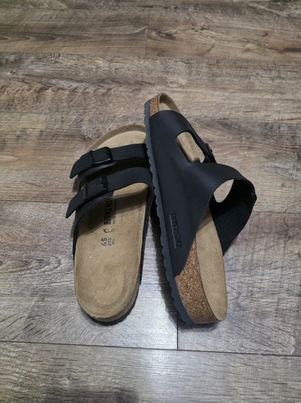 Birkenstock Black Two-Buckle Sandals with Suede Footbed Men Size 12 - Picture 10 of 12